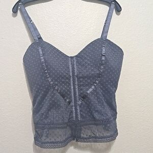 Vintage Y2K Cacique gray lace bustier 18/20